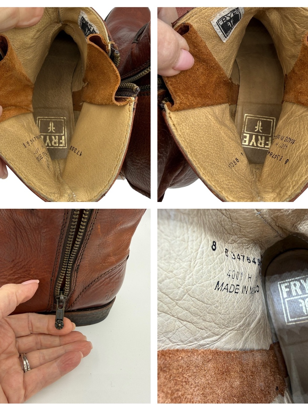 Frye Veronica Seam Leather Short Boots 8 Brown - Picture 15 of 16